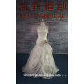 415A-05 Ivory SOMENTE 1pcs Em estoque 42 # Luxuoso vestido de noiva Ruffle com Organza Flower Sash Vestido de noiva barato para mulheres Weddng